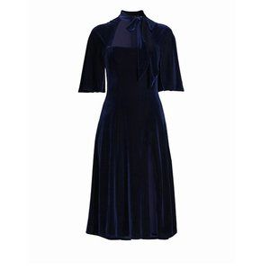 Black Halo Coralia Tieneck Velvet Dress